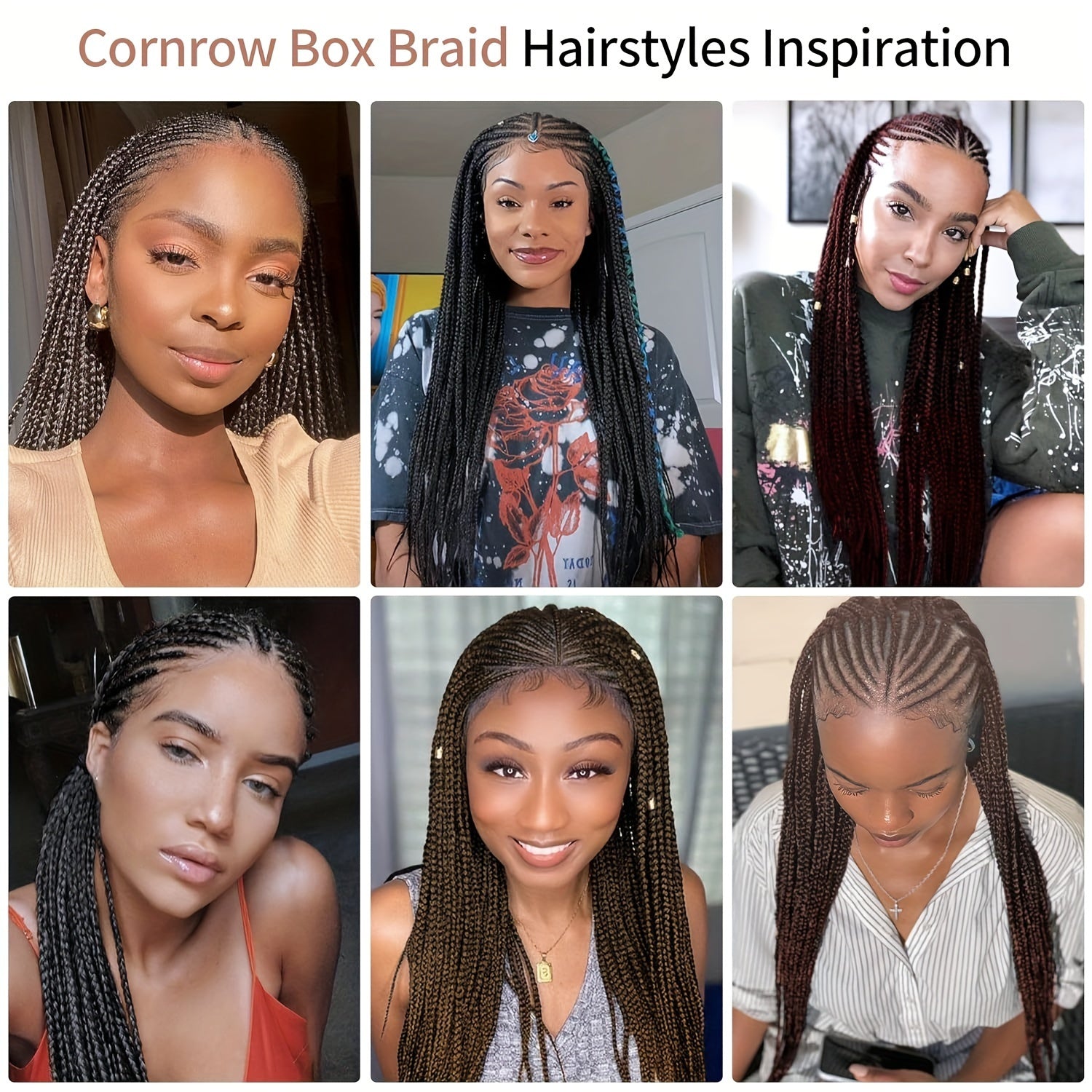 36 Inch Conrow Braided Wigs Lace Front Braided Wigs For Women Lace Braided Wigs Box Braid Wig Blended Handmade Braided Lace Front Wigs